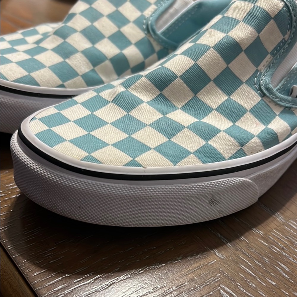 Vans Blue and White Classic Slip-On Sneakers - Picture 3 of 6